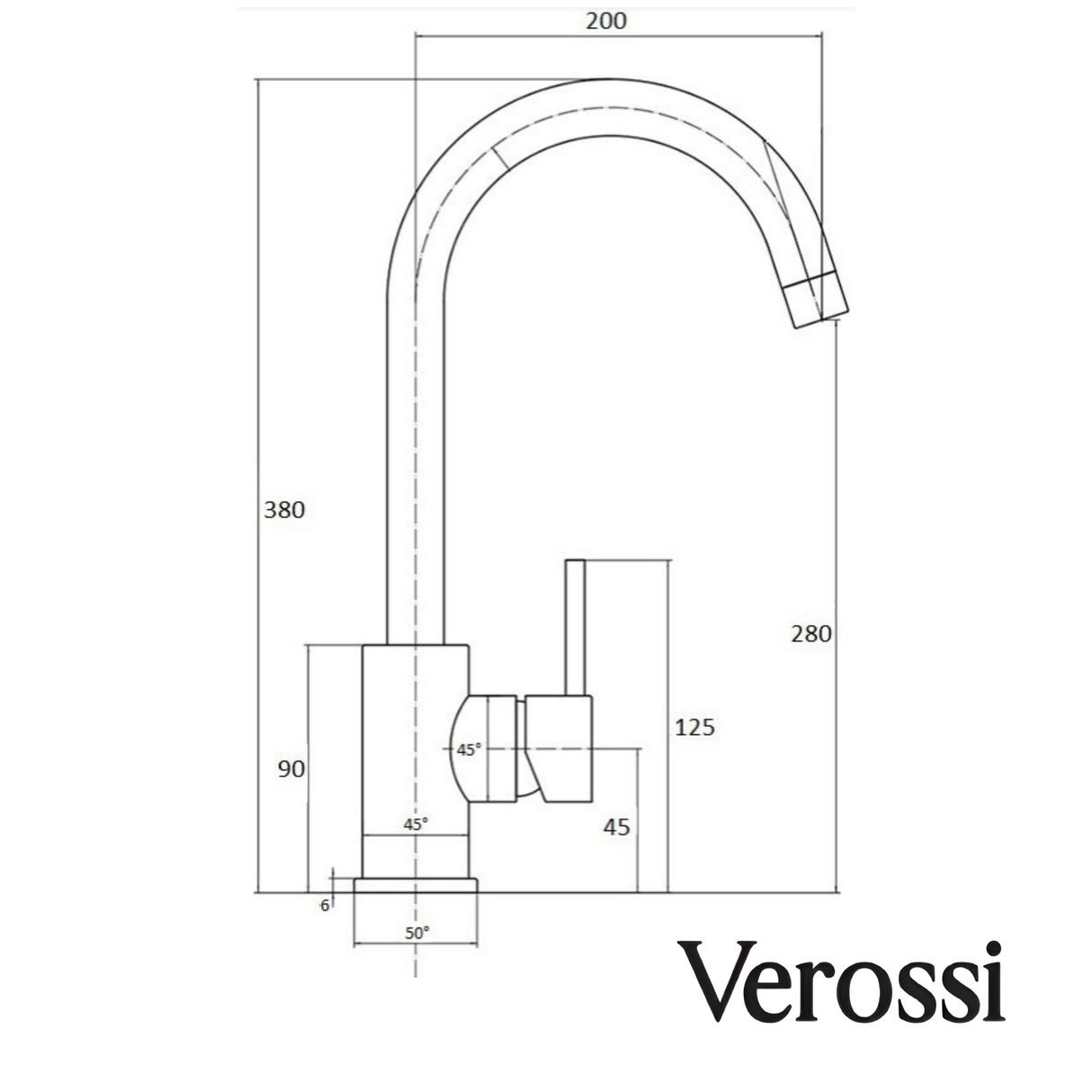 Verossi | Tivoli | Single Lever Kitchen tap WRAS | Brushed Gold