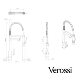 Verossi | Kitchen Sink Mixer with Flexi Spray | Brushed Steel