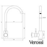 Verossi  | WRAS Approved Kitchen Sink mixer | Brushed Steel