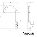 Verossi  | Cold Start Kitchen Sink Mixer | Polished Chrome Finish