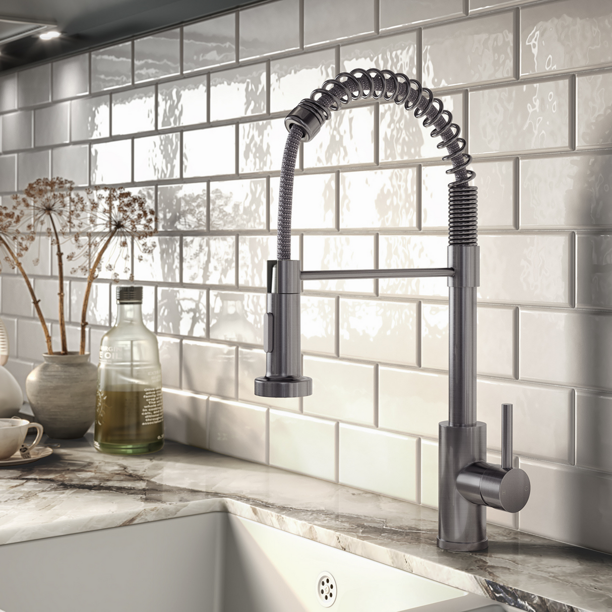 Verossi | Contra | Flexi Pullout Kitchen tap | Brushed Steel