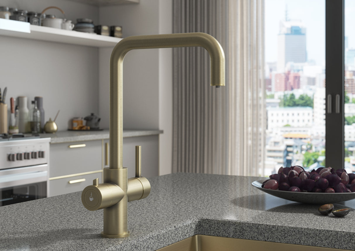 Verossi | Verani | 4 in 1 Instant Boiling & Filtered Cold Water Tap | Brushed Brass Finish