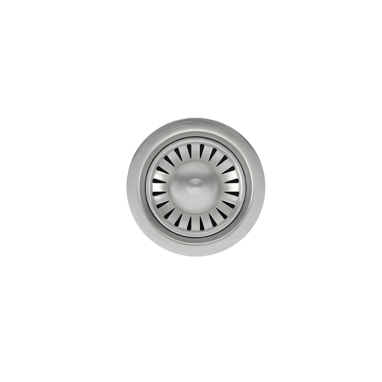 Elite | Basket Strainer Kitchen Sink Waste with Round & Rectangular Overflow Plates | Brushed Steel Finish