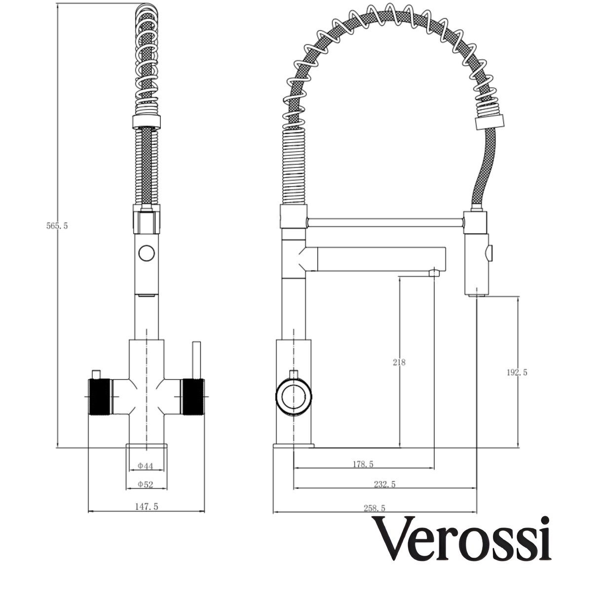 Verossi | Versan | Flexi 3 in 1 Instant Boiling Tap | Polished Chrome Finish