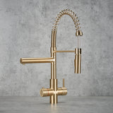 Verossi | Versan | Flexi 3 in 1 Instant Boiling Tap | Unfinished Brass Finish