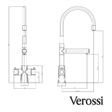 Verossi | Vaculoa | Flexi 3 in 1 Instant Boiling Tap | Unfinished Brass Finish