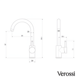 Verossi  | Velante | Single Lever 3 in 1 Instant Boiling Tap | Brushed Gold Finish