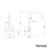 Verossi | Verani | 4 in 1 Instant Boiling & Filtered Cold Water Tap | Brushed Brass Finish