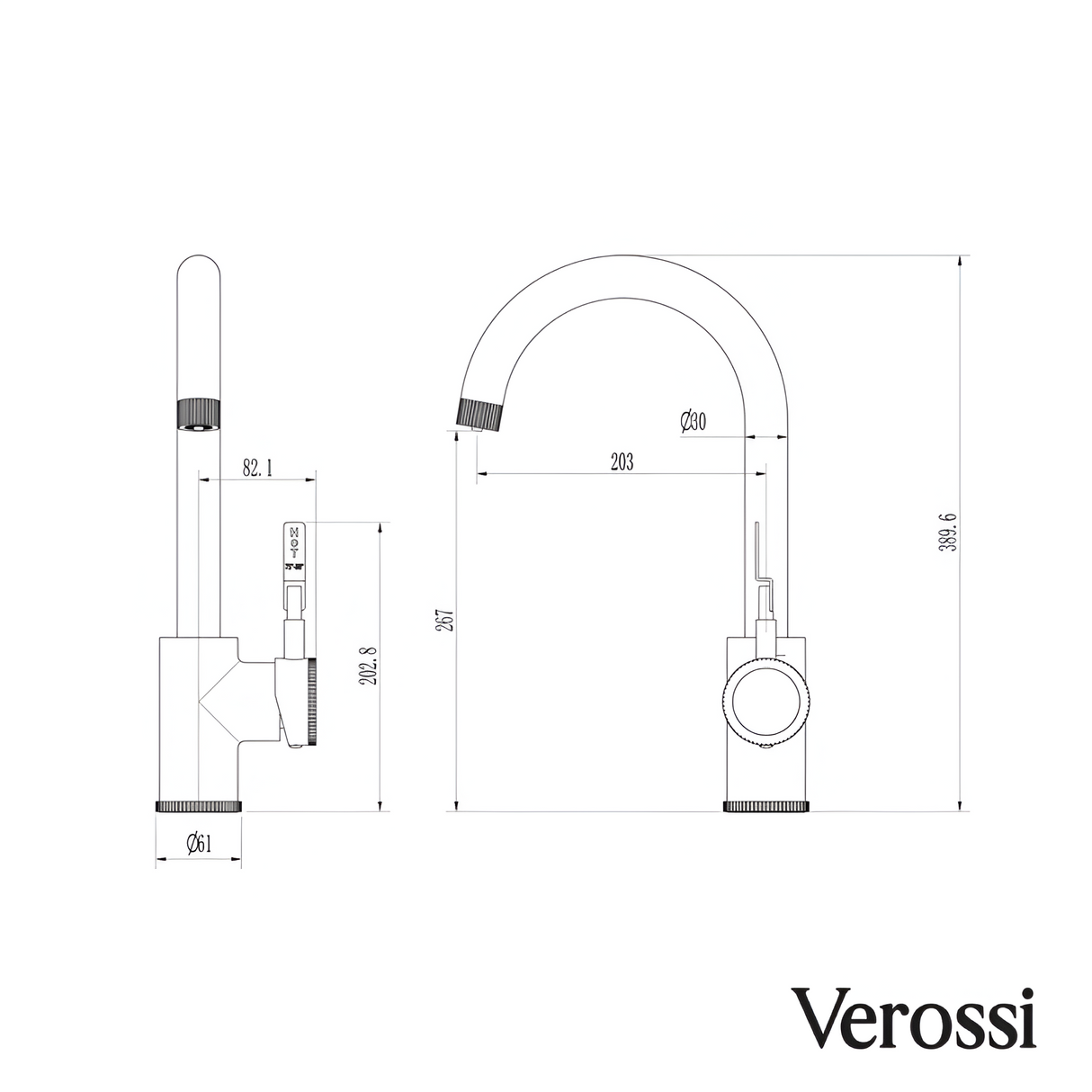 Verossi  | Volissi | Industrial Style Single Lever 3 in 1 Instant Boiling Tap | Matt Black Finish