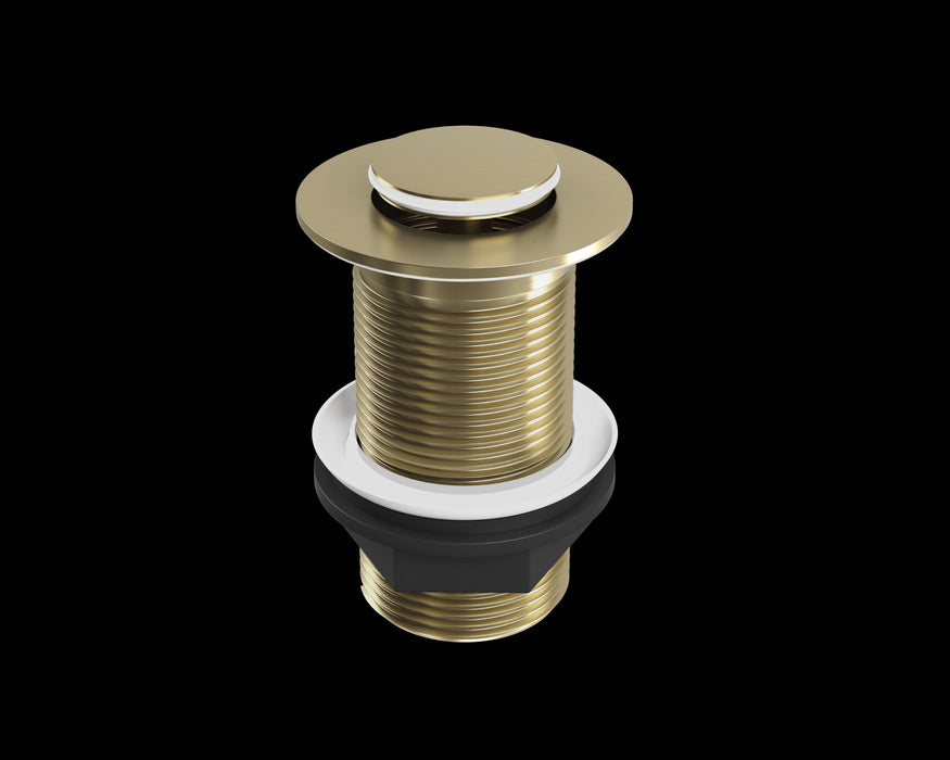 Push Button Click-Clack Basin Waste - UNSLOTTED - G1 1/4" - Brushed Brass