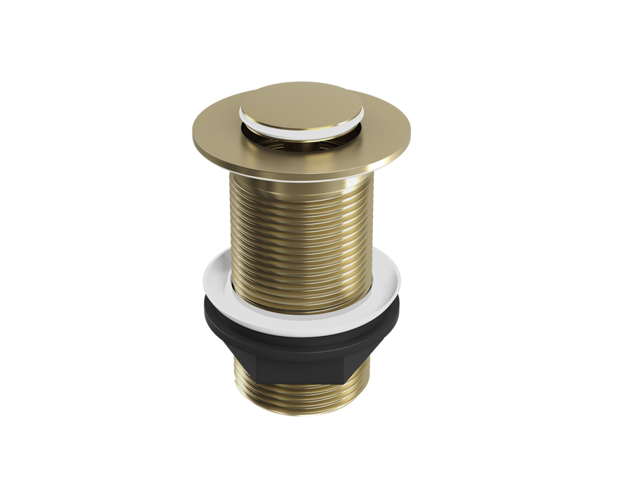 Push Button Click-Clack Basin Waste - UNSLOTTED - G1 1/4" - Brushed Brass