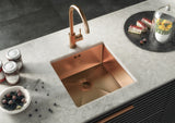 Verossi | Vrimo | 1.0 Bowl Stainless Steel Kitchen Sink | Inset or Undermounted | Strainer Waste Supplied | Copper Finish