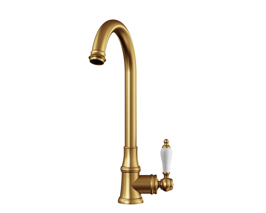 Elect | Traditional Single Lever Kitchen tap | Brushed Gold
