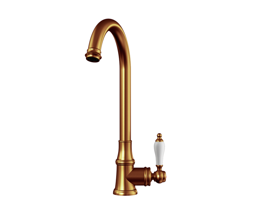 Elect | Traditional Single Lever Kitchen tap | Brushed Gold