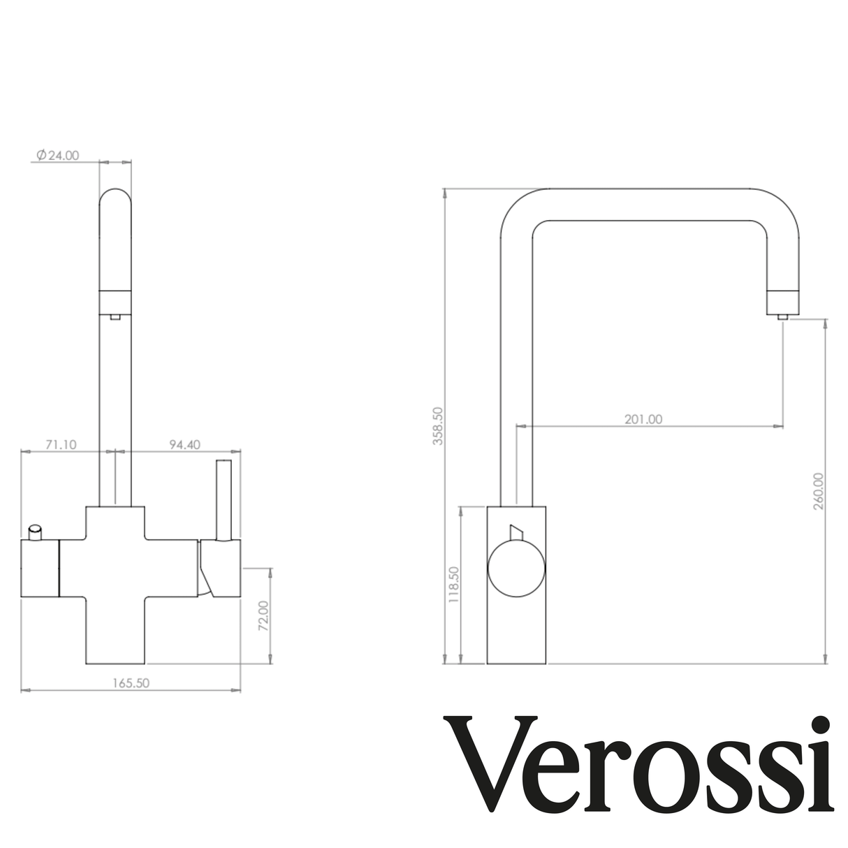 Verossi | Vamore | 3-in-1 Instant Boiling Water Tap System | Brushed Steel