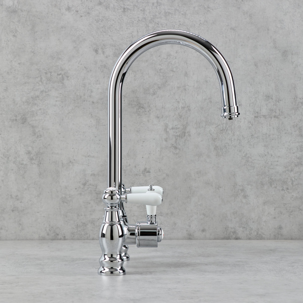 Verossi  | Versace | Traditional Bridge Style 3 in 1 Instant Boiling Tap | White Ceramic Levers | Polished Chrome Finish