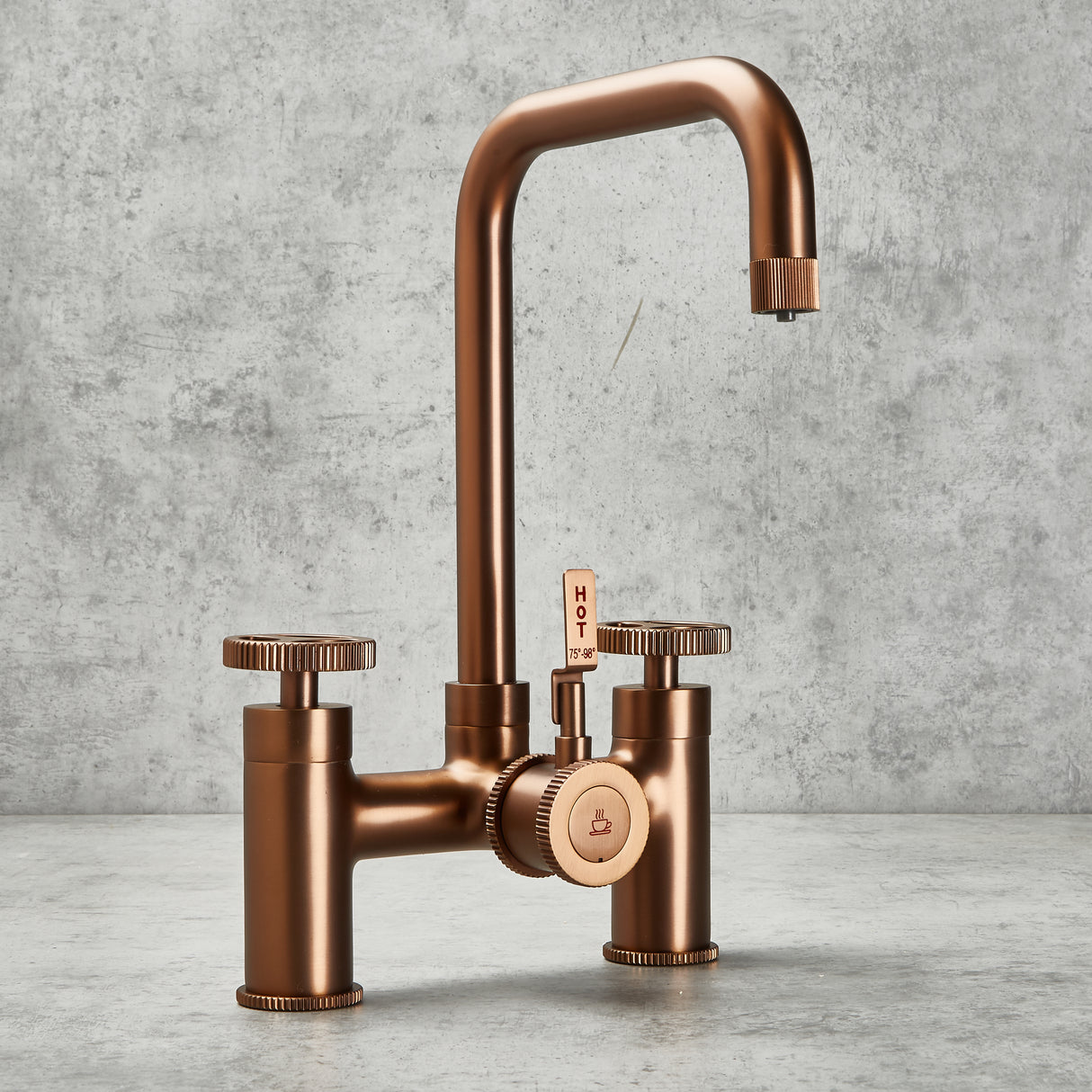 Verossi  | Vorisse | Industrial Bridge Style 3 in 1 Instant Boiling Tap | Brushed Copper Finish