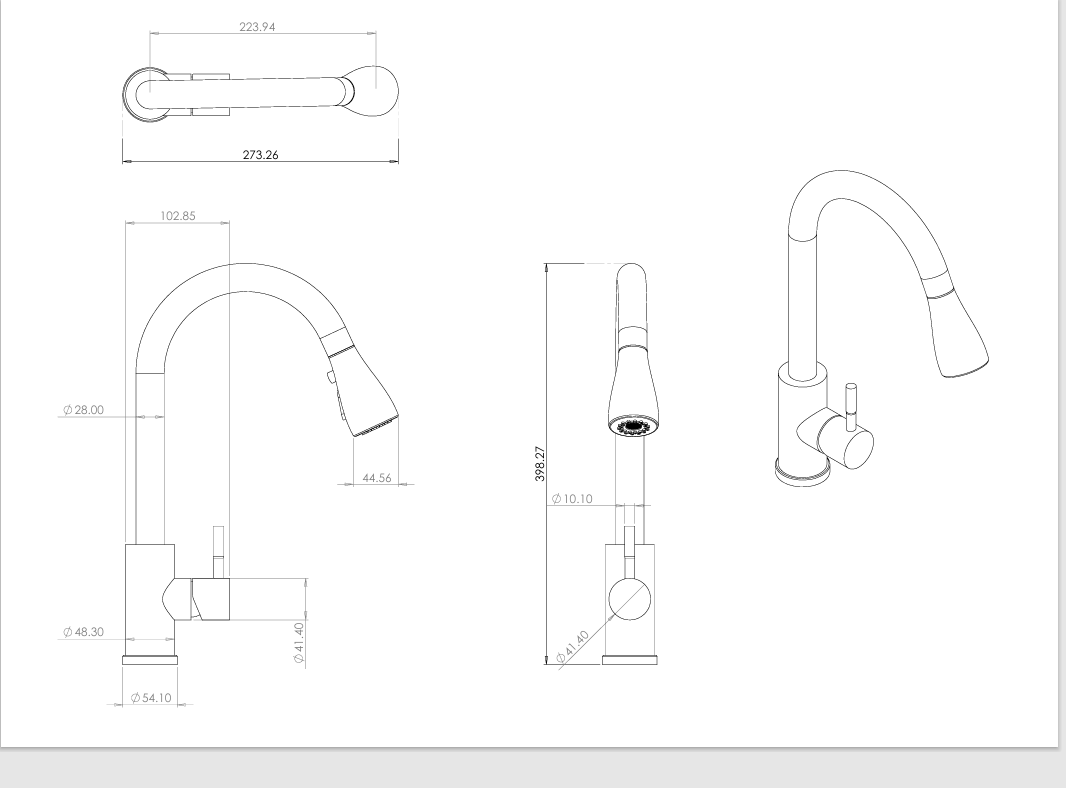 Verossi  | Kitchen Sink Mixer with Pull out Spray | Brushed Brass