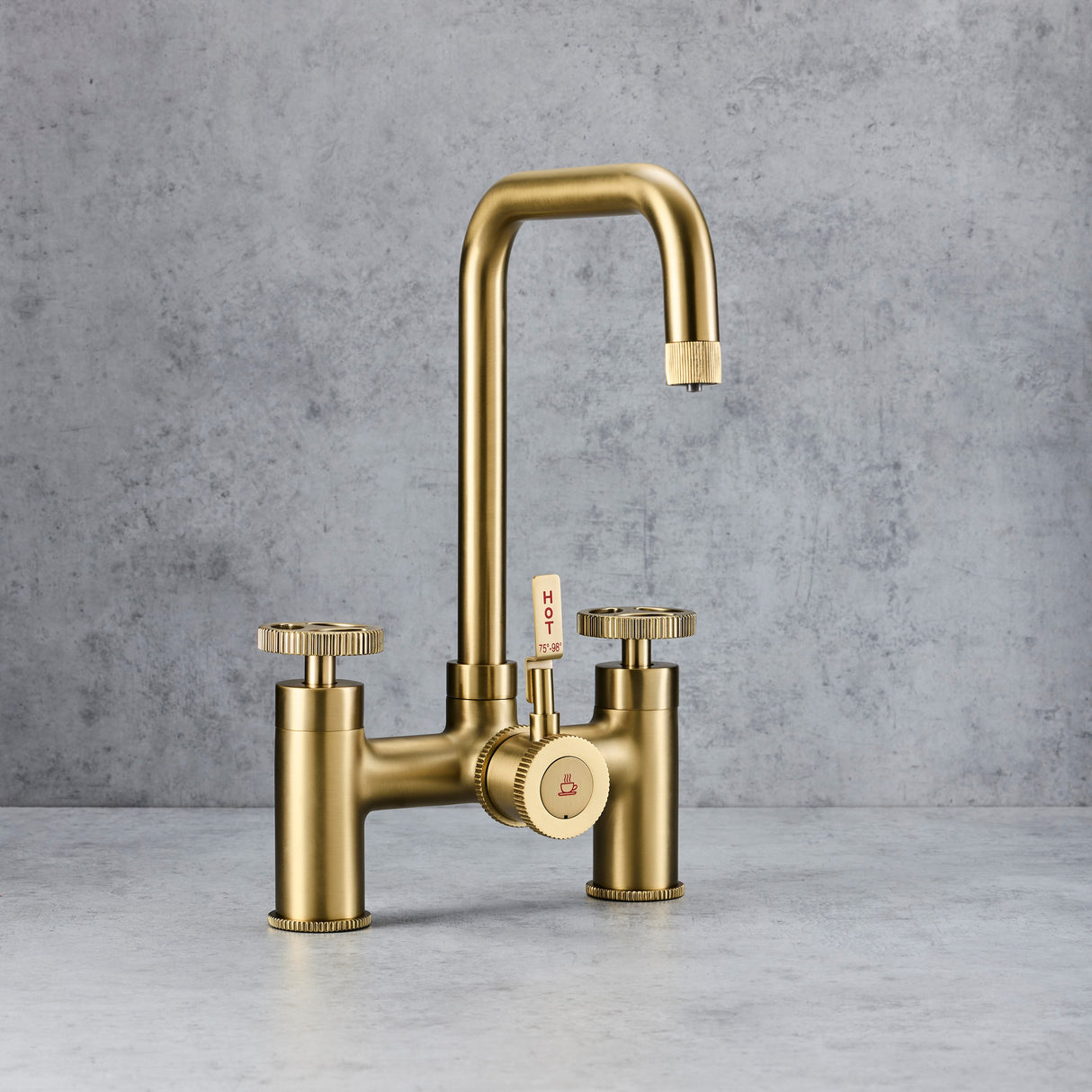 Verossi  | Vorisse | Industrial Bridge Style 3 in 1 Instant Boiling Tap | Brushed Brass Finish