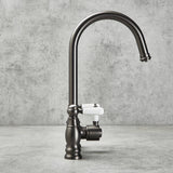 Verossi  | Versace | Traditional Bridge Style 3 in 1 Instant Boiling Tap | White Ceramic Levers | Gun Metal Finish