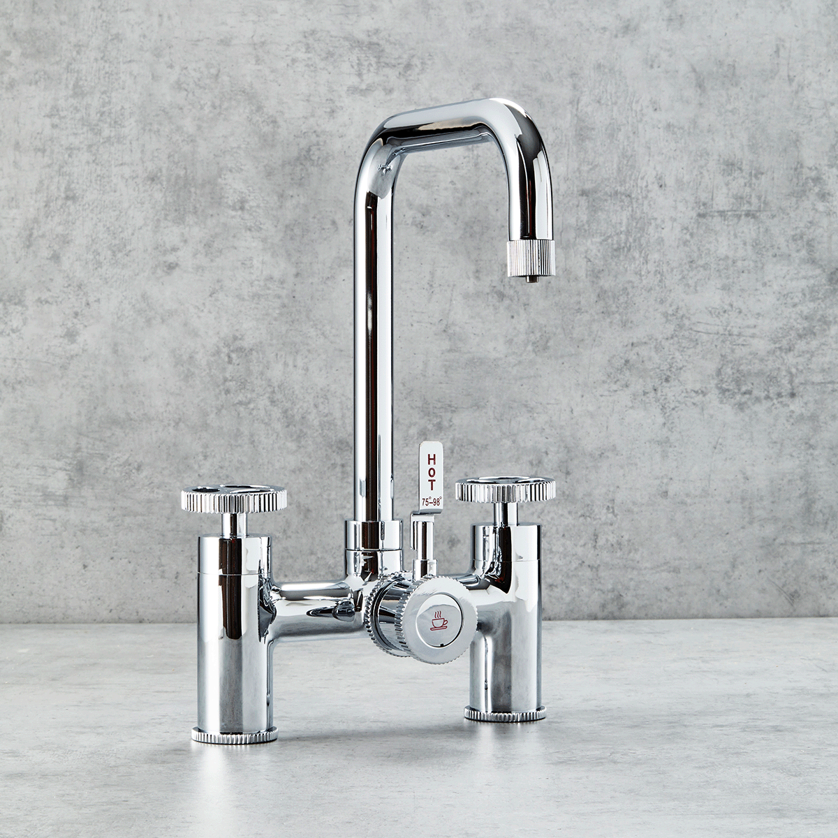 Verossi  | Vorisse | Industrial Bridge Style 3 in 1 Instant Boiling Tap | Polished Chrome Finish