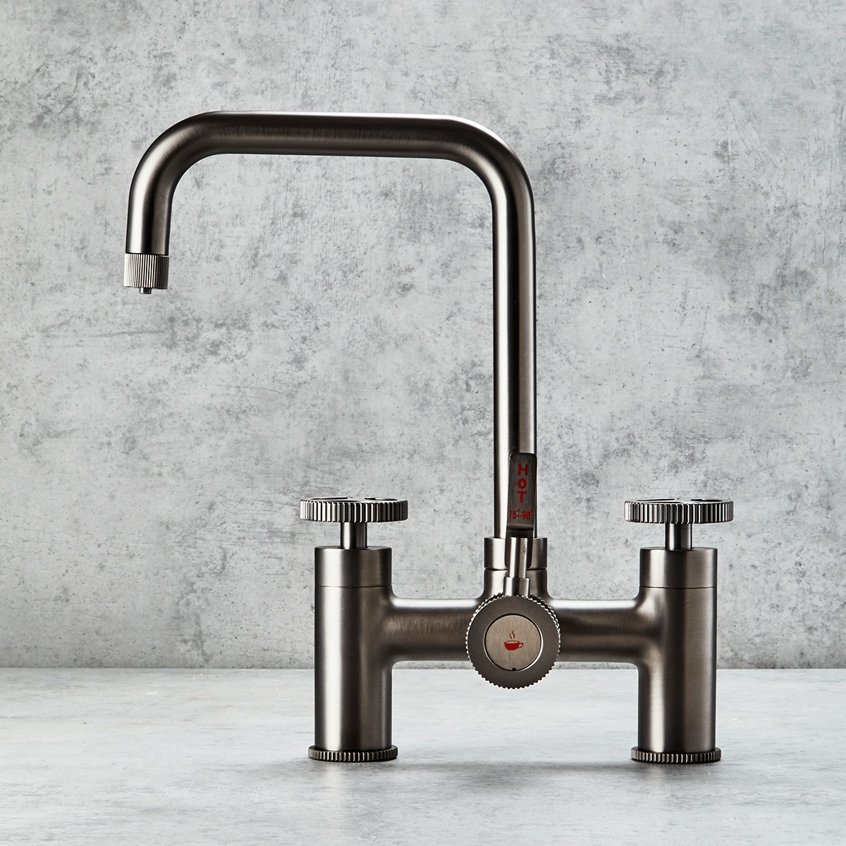 Verossi  | Vorisse | Industrial Bridge Style 3 in 1 Instant Boiling Tap | Gun Metal Finish